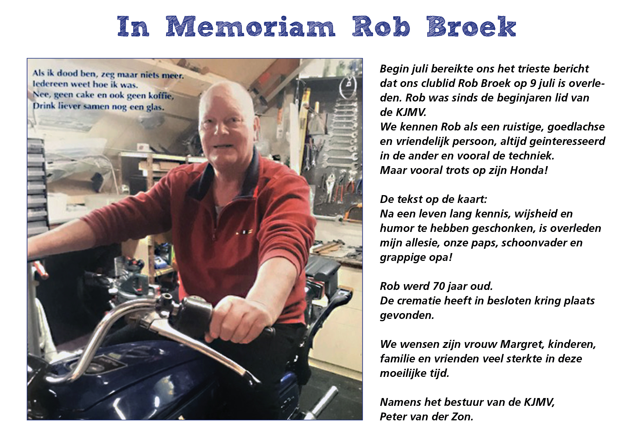 In Memoriam Rob Broek