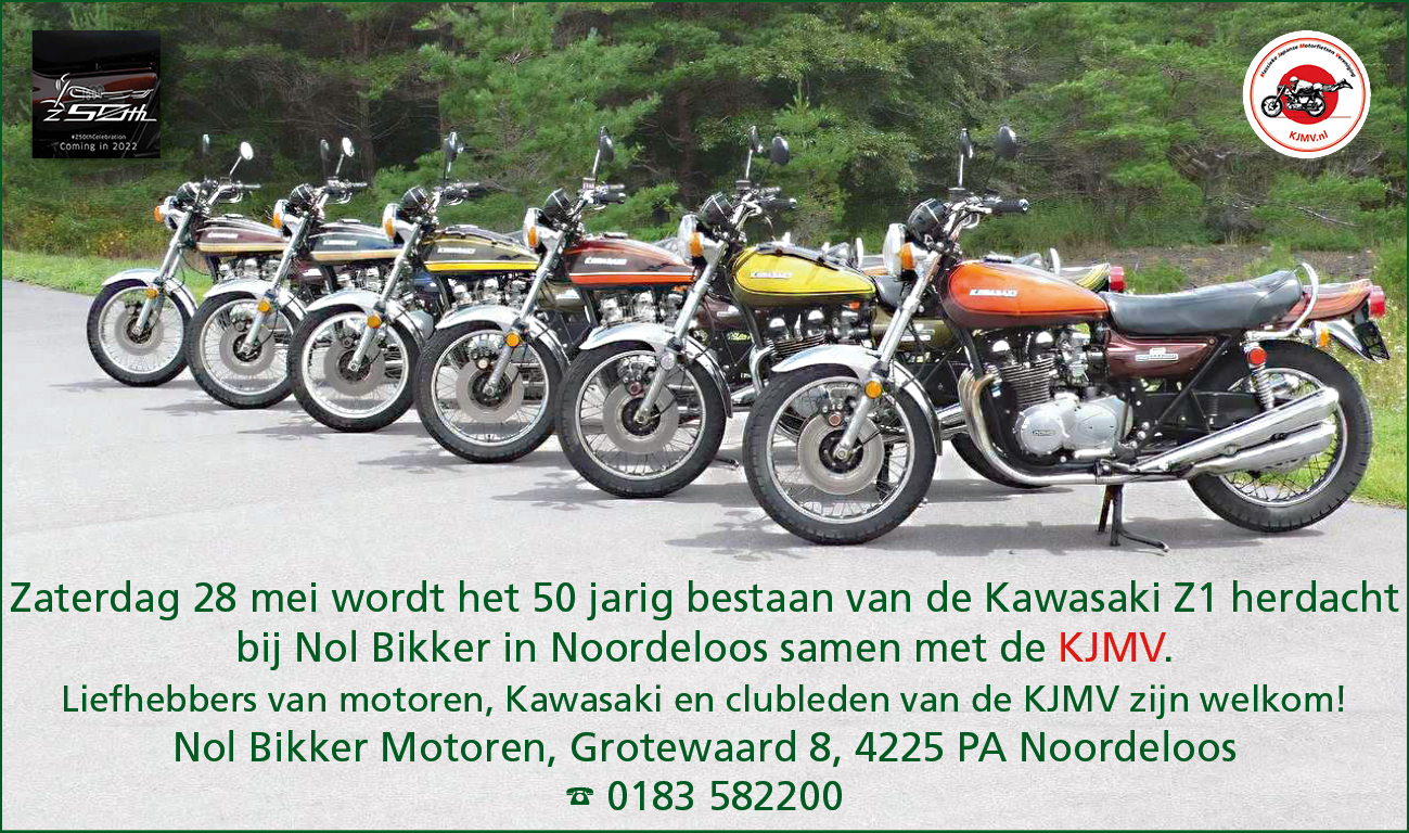 Kalenderupdate, Den Helder afgelast, Kawasaki Nol Bikker Z1 feest