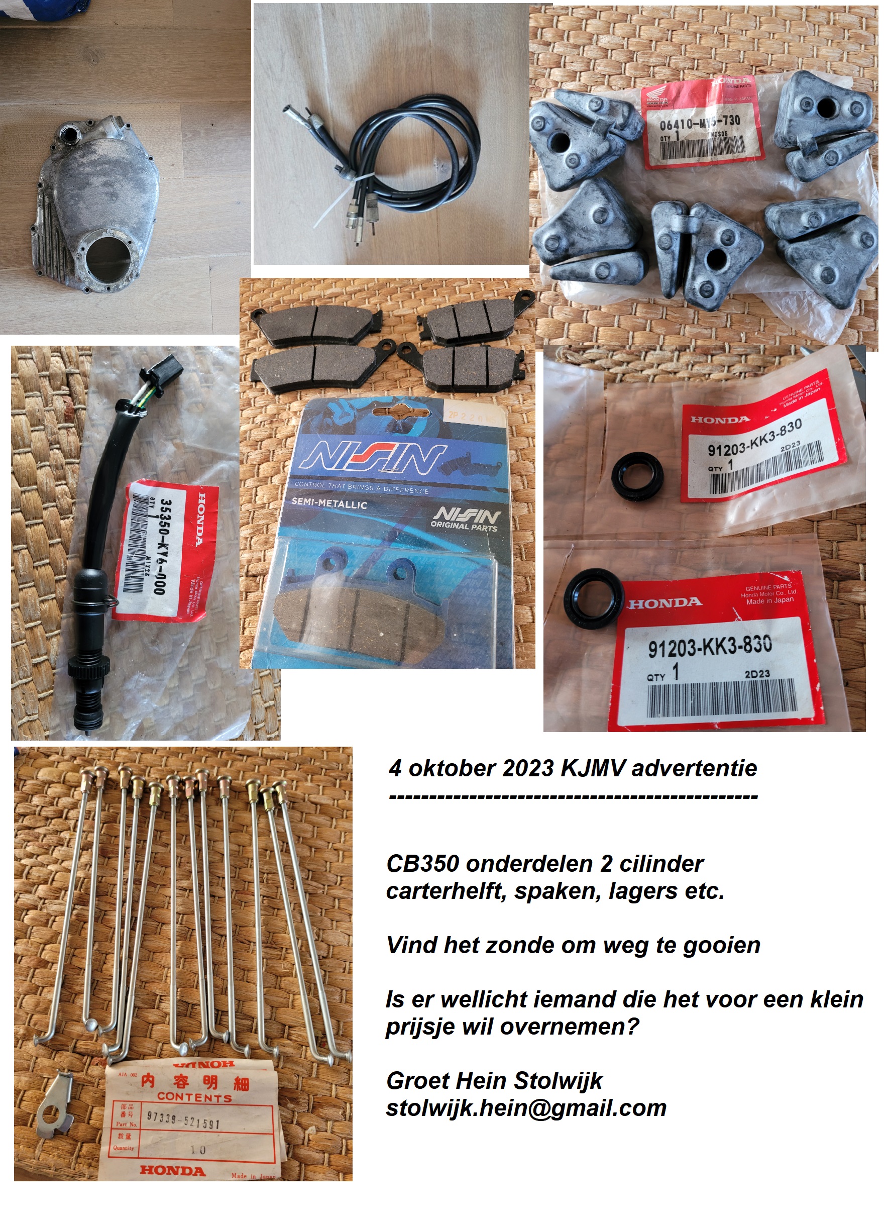 Nieuwe advertentie: CB350 onderdelen