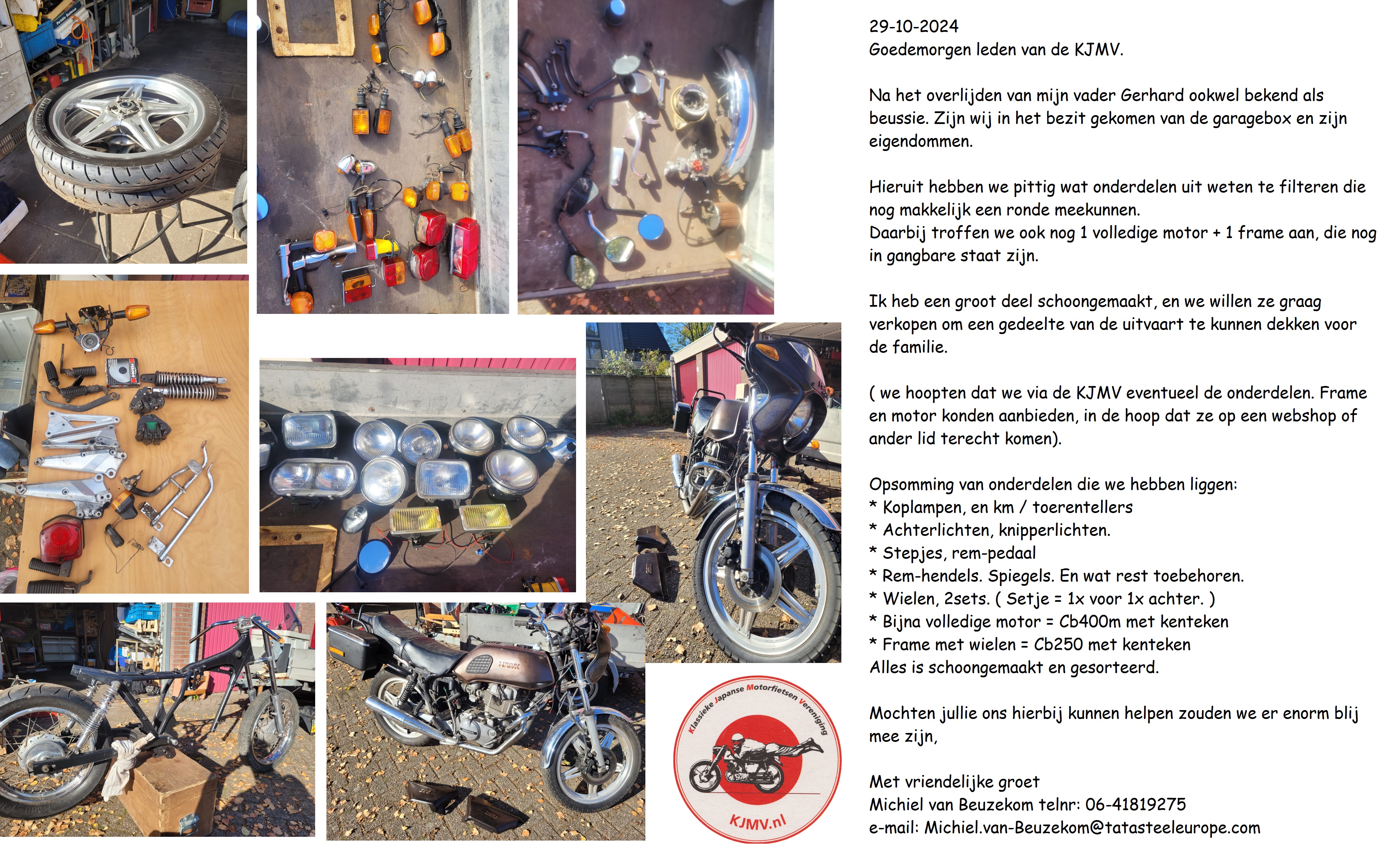 Te koop aangeboden: Honda onderdelen Beus