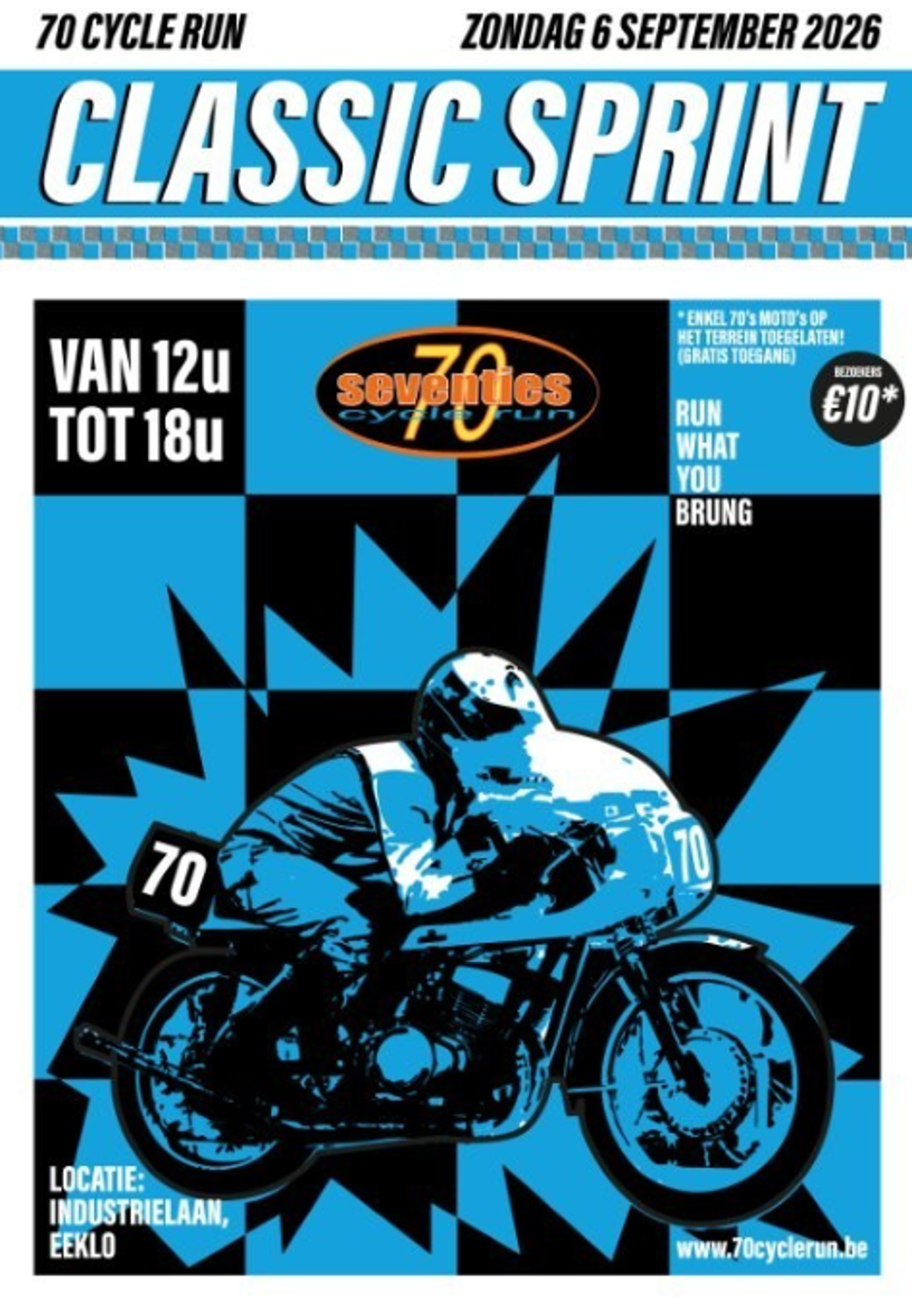 Kalenderupdate: 70’s Cycle Classic Sprint - zondag 6 september 2026